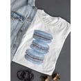 thumbnail image 3 of Three Blue Macarrons T-Shirt Women -Image by Shutterstock, Female Medium, 3 of 4