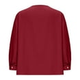 thumbnail image 5 of Enjoytime Womens Button Down Shirt Solid Color V-Neck Long Sleeve Tops Loose Business Casual Blouses, 5 of 6