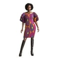 thumbnail image 5 of Bintarealwax Women's Sexy Smocked Dress African Print Puff Sleeve Bodycon Mini Dress Club Party Summer, 5 of 5