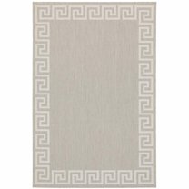 HomeRoots 5' x 7' Gray and Ivory Stain Resistant Indoor Outdoor Area Rug