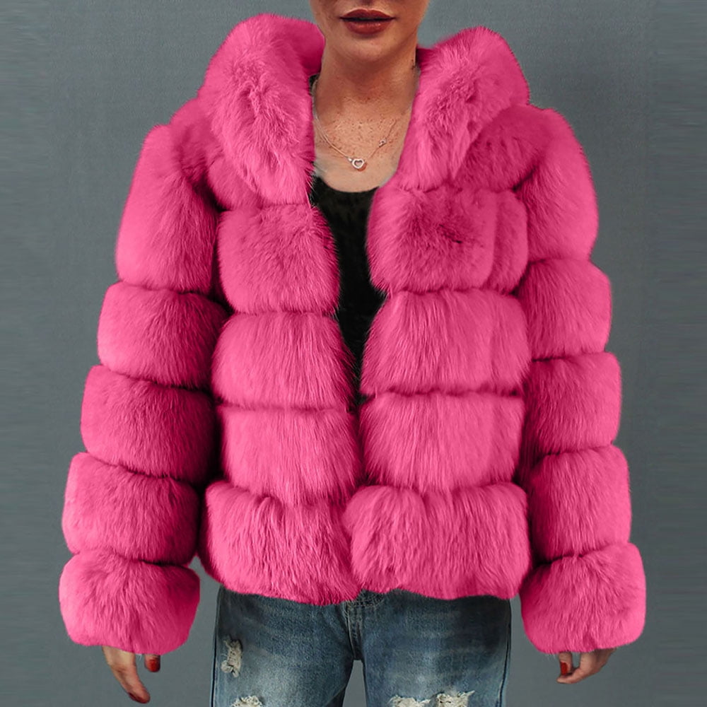 Bubblegum pink faux hot sale fur coat