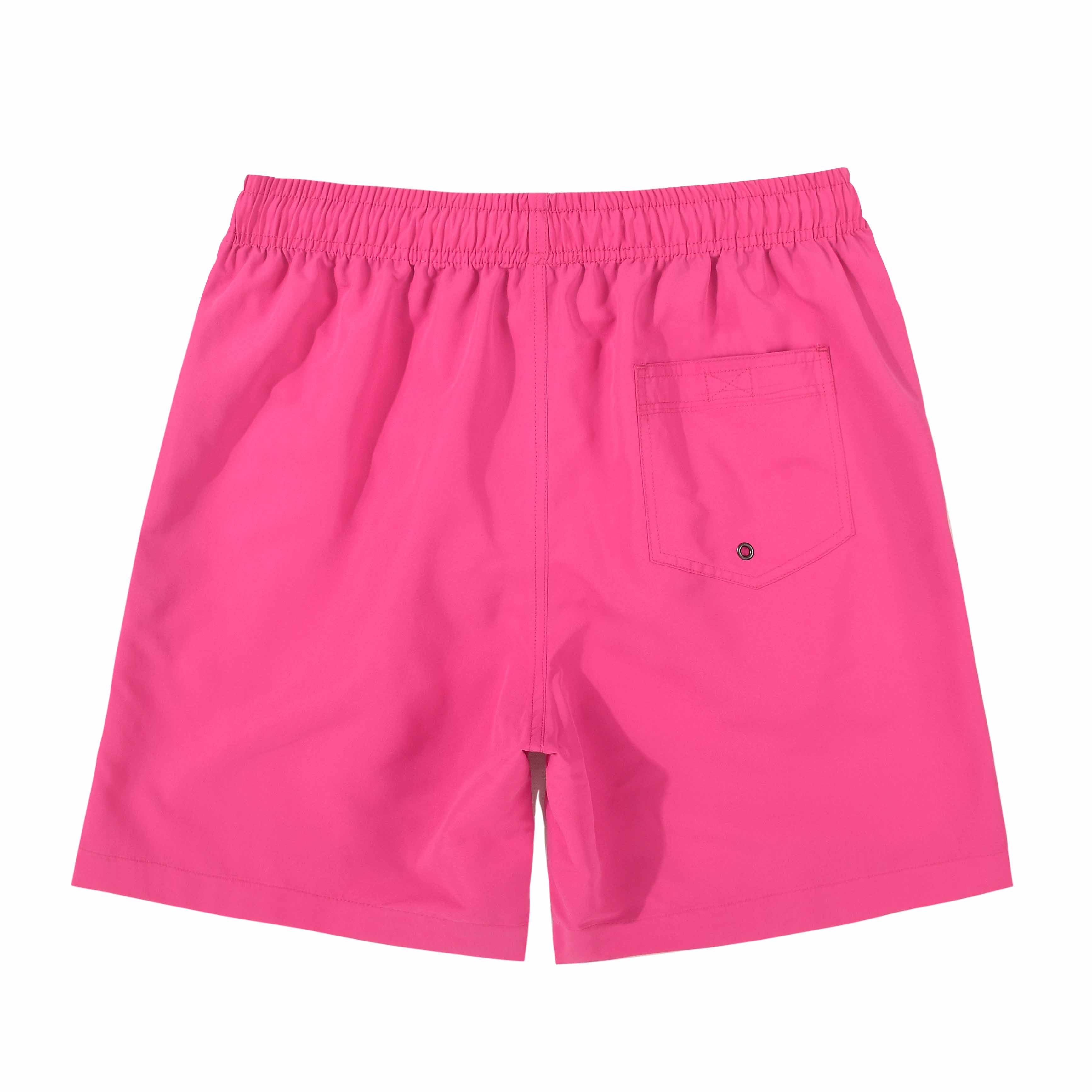 3 Pcs Mens Swim Trunks With Mesh Liner Quick Dry Bathing Suit Swimswear Pink Red Light Blue Size M