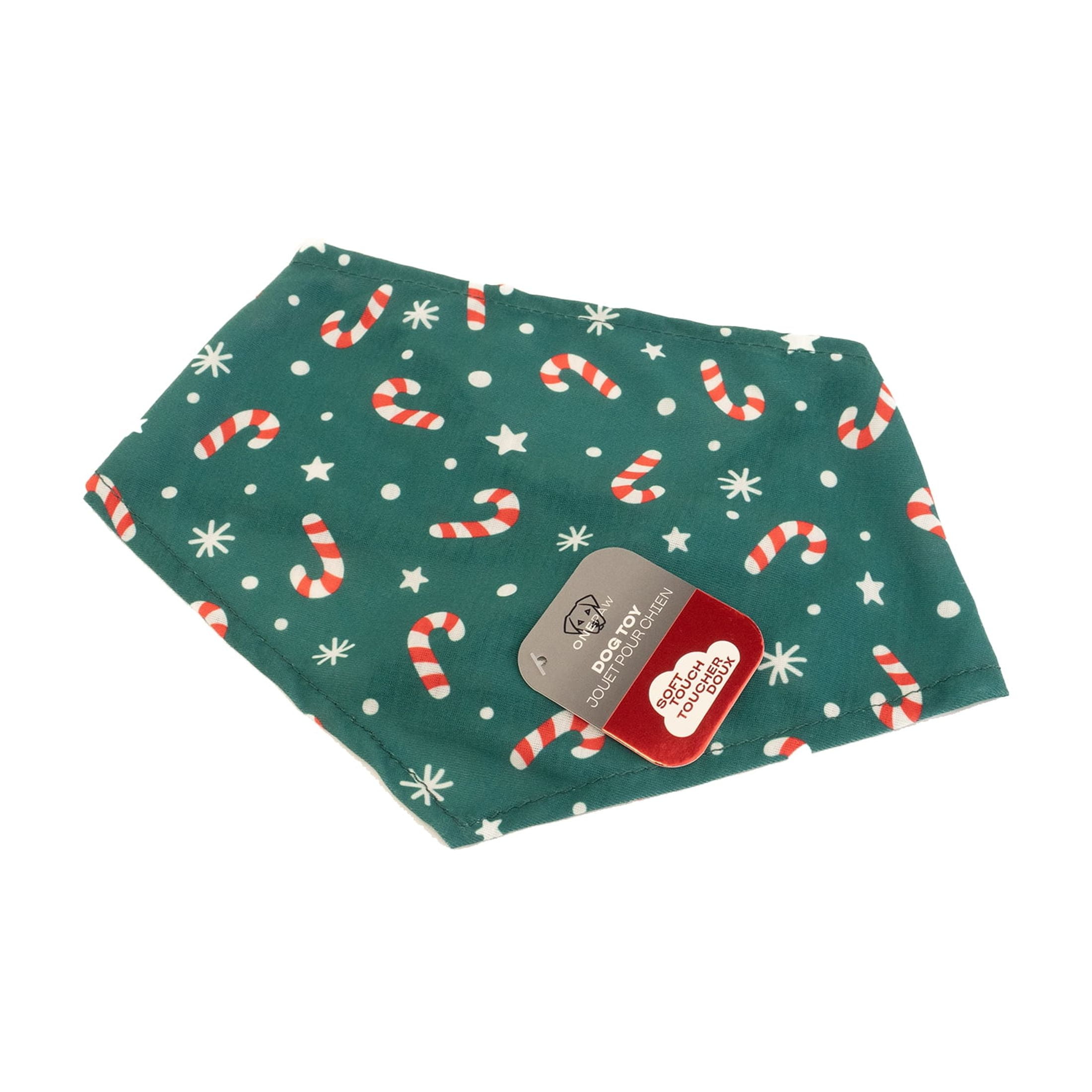 One Paw, Holiday Bandana, Dog Accessory, Festive Fashion Wear, Green
