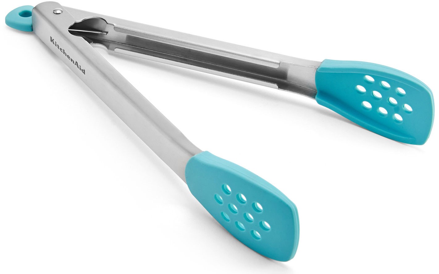 KitchenAid Aqua Silicone Tipped Tongs One Size Aqua blue