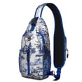 thumbnail image 1 of Watercolor Floral Pattern Sling Backpack with Artistic Botanical Design, Lightweight Durable Crossbody Daypack, Adjustable Strap, Multiple Compartments for Travel and Outdoor Use, 1 of 6