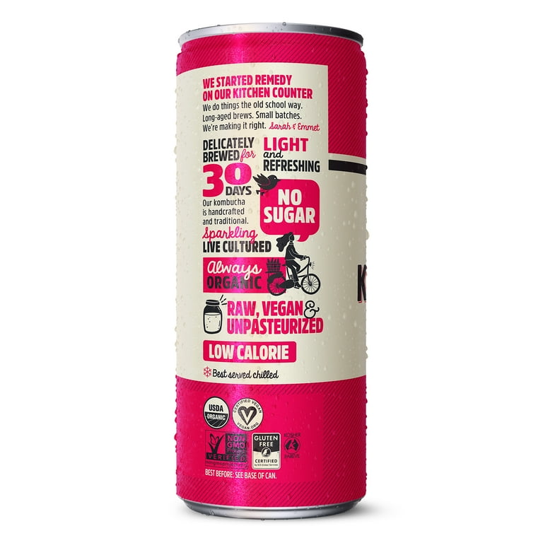 Remedy Kombucha Mixed Berry Drink, Low Calorie, Sugar Free, Raw