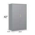 thumbnail image 6 of Bellemave Metal Storage Cabinet with Locking Doors and 2 Adjustable Shelf, Folding Filing Storage Cabinet, Lockable File Cabinet Metal Locker for Home Office, School, Garage, Gray, 6 of 19