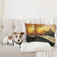 thumbnail image 4 of Ambesonne Fall Throw Pillow Cover 2 Pack, Sunset Tiber River Rome, 24", Marigold Yellow Black, 4 of 7