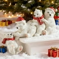 thumbnail image 4 of Luoshdecor Christmas Gnomes Polar Bear Figurines,6.3 in Resin Queuing Statue Tabletop Decoration for Home Party Decor, 4 of 6