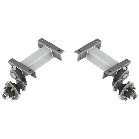 Flexiride 5200 lb Adjustable Torsion Half Axle - (Pair) - 12" Elec Brake Drums And Brake Assemblies 6x5.5(Unassembled)