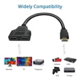 thumbnail image 2 of Cable adaptador divisor HDMI - Divisor HDMI 1 entrada 2 salidas HDMI macho a HDMI doble hembra 1 a 2 vías para HDMI HD, LED, LCD, TV, admite dos televisores iguales al mismo tiempo Ormromra CZDZ-ST51, 2 of 6