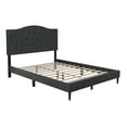 thumbnail image 4 of Home Design Mason Full Upholstered Platform Bed with Button Tufted, Bed Frame with Curved Headboard for Adult, Charcoal Gray, Easy Assembly, 4 of 6