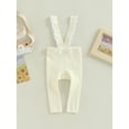 thumbnail image 2 of Cenuakty Baby Boys Girls Suspender Pants, Sleeveless Lace Trim Ribbed Knit Overalls Leggings, 2 of 9