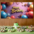 thumbnail image 5 of LUUFILx Happy 60th Birthday Banner Backdrop Decoration for Birthday Party Supplies Photography Props Blue Gold Balloon Background Decor, 5 of 8
