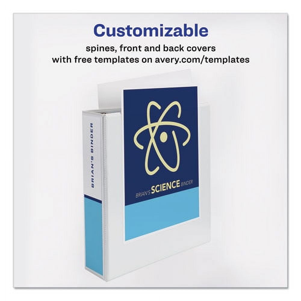 "Economy View Binder With Round Rings , 3 Rings, 2"" Capacity, 11 X 8.5, White, (5731) | Bundle of 5"