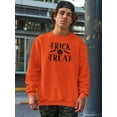 thumbnail image 2 of Trick Or Treat. Halloween Quote. Sweatshirt Men -Image by Shutterstock, Male 5X-Large, 2 of 4