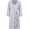 thumbnail image 2 of SofiePJ, Women's, Printed Chemise and Robe 2 Piece Sleep Pajama Set, Gray White, S, 2 of 4