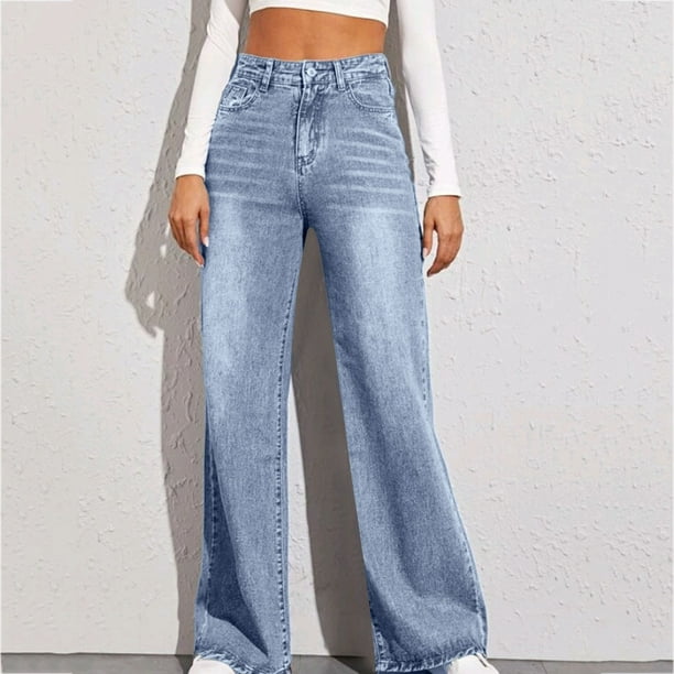 Women High Waisted Jeans Wide Leg Denim Pants Straight Casual Loose Baggy  Trousers Vintage Y2K E-Girl Streetwear 