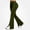 Army Green, variant on Women's Pants Fashion Elastic Waist White Stripe High Waist Split Hem Flared Long Pants Trousers White