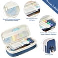 thumbnail image 2 of Rirool Large Capacity Pencil Case, Expandable Pencil Pouch Big Pen Bag for School Supplies with Zipper, Deformable Organizer for Teen Girls Boys, Blue, 2 of 7