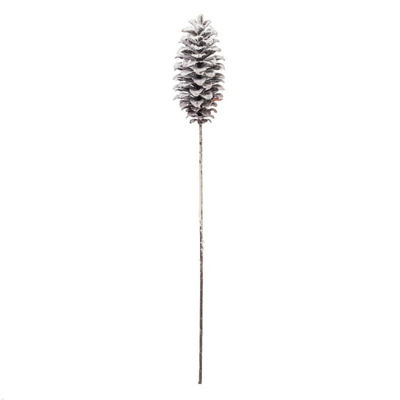 Vickerman 33" Grand Glitter Artificial Snow Pinecone Stem.