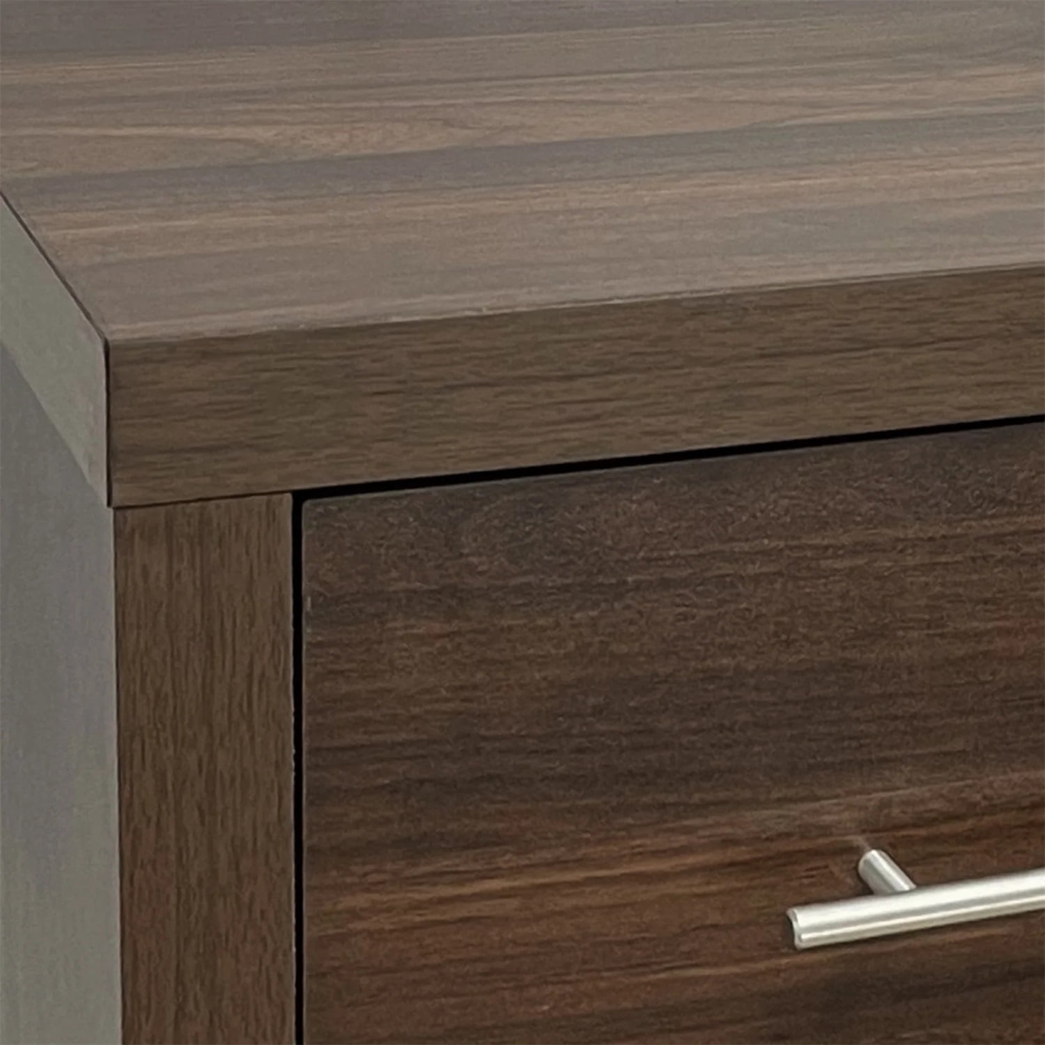 Kadyn 6 Drawer Dresse, Modern MDF Drawer Chest for Living Room, Walnut Drawer Dresser with 6 Drawers