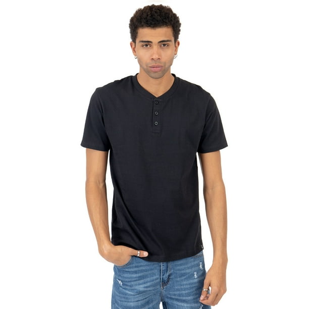 PLAYERA PARA HOMBRE LISA ESTILO HENLEY CON BOTONES