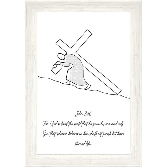 John 3:16 Bible Verse Wall Art – Inspirational Christian Decor – Religious Scripture Poster for Home, Church, and Office