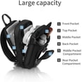 thumbnail image 3 of reeyee Bolsa Bandolera Antirrobo con Candado, Mochila Impermeable Cruzada para Hombre, Se Adapta a Tableta de 11 Pulgadas, Negro, 3 of 9