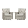 thumbnail image 4 of Modern Swivel Barral Armchair Set of 2 Upholstered Sofa Chair Home Living Room Oatmeal, 4 of 10