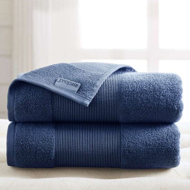 AirCloud 100 Cotton 2 Piece Luxury Oversized Bath Sheet Navy
