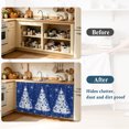thumbnail image 4 of Navy Blue Christmas Tree Cabinet Curtain 35"Wx35"L, Dustproof Under Sink Skirt with Self Adhesive Tape, Balls Snowflake Xmas Tree Cabinet Curtain Cover for Kitchen Sink, Bathroom Vanity, Laundry Room, 4 of 9