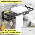 thumbnail image 2 of Toalleros de Acero Inoxidable, Toallero Plegable de Pared, Estantería de Almacenamiento con Ganchos para Baño Cocina Hotel, 2 of 4