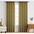 thumbnail image 2 of Vargottam 84 Inch Rod Pocket/Back Tab Cotton Curtains for Windows and Doors - Light Filtering Cotton - Light Filtering Drapes For Doors - Set of 2 Panels, 52"x84" - Floral Motif Print (Yellow), 2 of 8