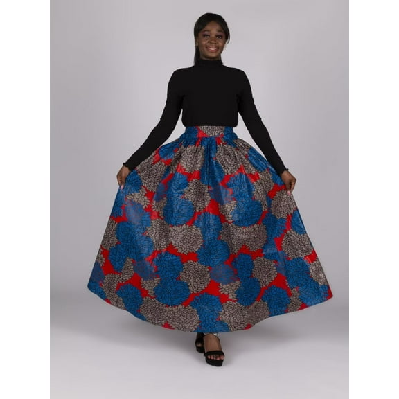 Women African Print Long Skirt Ankara Dashiki High Waist A Line Maxi Skirt Ladies Clothing WY01744