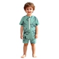 thumbnail image 1 of RXMEKW Boys Swimsuit Half-Zip Conjoined for Boys 0-3 Years, Printed Swimwear for Toddlers and Infants, Summer Beach Pool Rash Guard with UPF Protection, 1 of 9