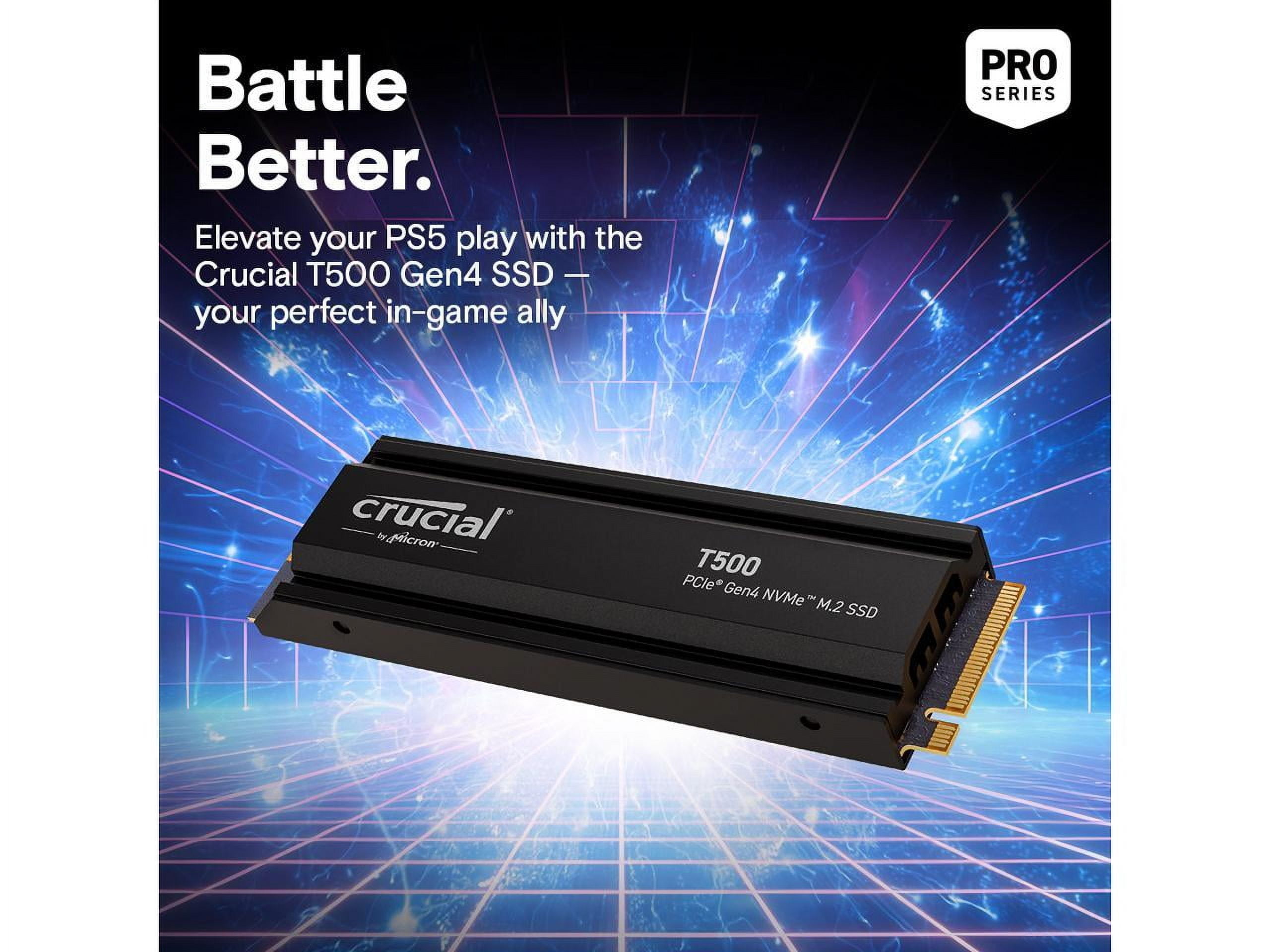 Crucial T500 M.2 2280 4TB PCIe 4.0 NVMe 3D NAND TLC Internal Solid