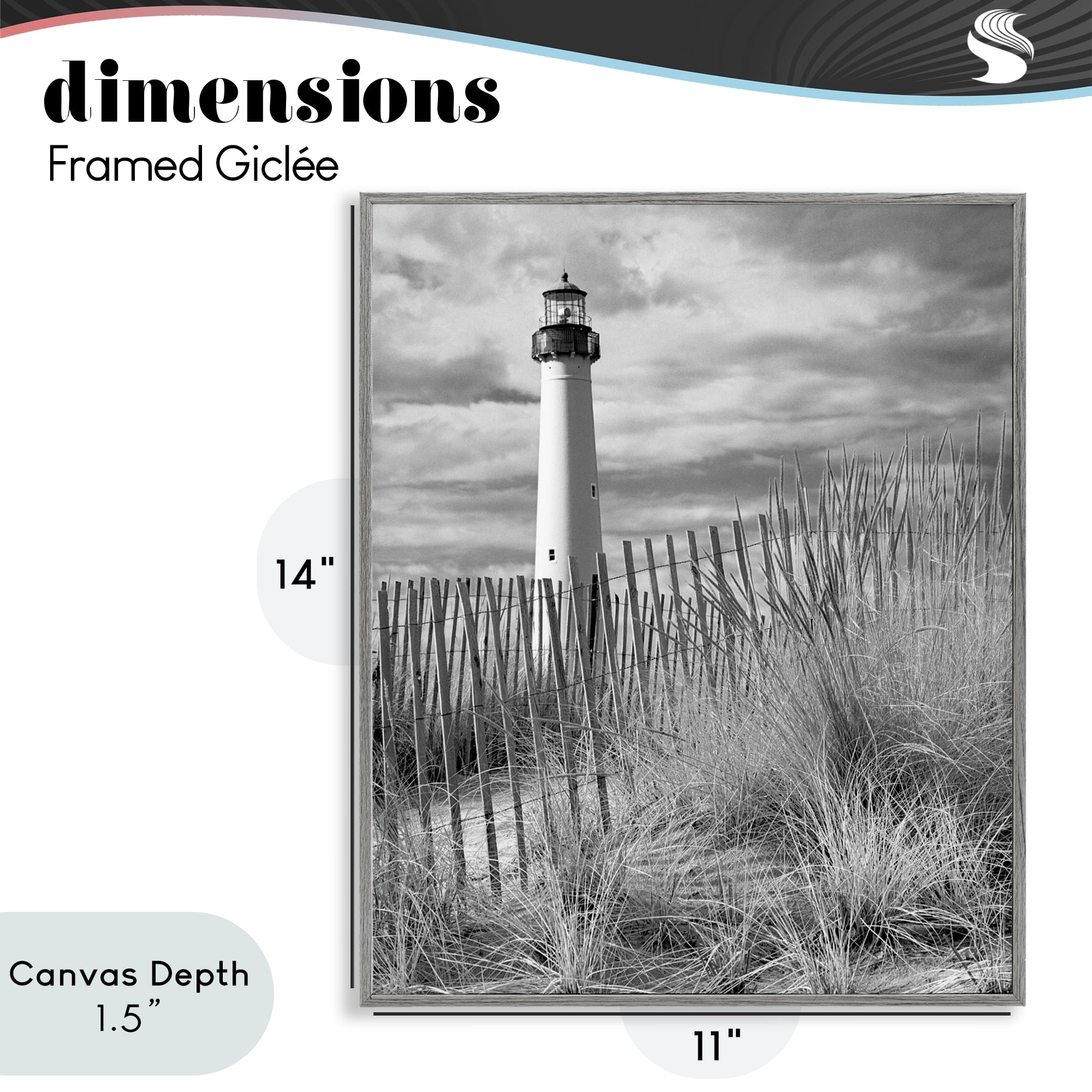 Stupell Industries Cape May Lighthouse View Gray Framed Giclee Art, design by MJ Photography