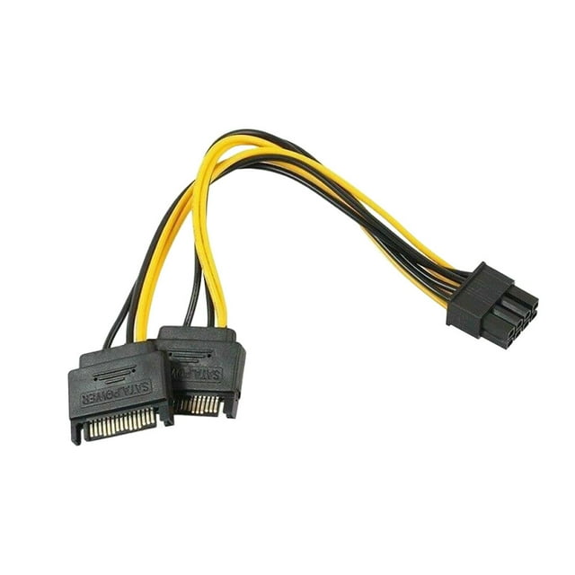 tredstone 15Pin SATA Male To (6+2) PCI-E Male Video Card Power Supply Adapter shipping 0804 1Set