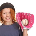 thumbnail image 5 of LLDYYDS Guantes de softbol de 11.5 pulgadas para adultos, niños y niñas, gruesos, para béisbol, para interior, para mano izquierda, cómodos, con soporte para muñeca, color rosa, 5 of 5