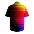 thumbnail image 3 of Jewelreauty Men Button Up Beach Shirts Casual Short Sleeve Tie Dye Summer Tops Plus Size Loose Blouses Tee (4XL, Hot Pink-C), 3 of 3