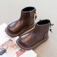 thumbnail image 2 of Dakaela 4-12Y Boy Girl Ankle Boots Waterproof Non Slip Chelsea Boot Little Kids Toddler Winter Combat Work Booties Outdoor Walking Shoes Brown, 2 of 6