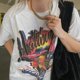 thumbnail image 3 of Camiseta Harajuku para mujer, camisa con estampado de Jujutsu Kaisen, de gran tamaño, informal de Anime de dibujos animados, Tops divertidos, 3 of 5