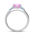 thumbnail image 4 of 2.15 Carat Round Cut Pink Sapphire & Blue Topaz Gemstone Beautiful Bridal Ring for Ladies Solid 14K White Gold Size 10.5 by Diamond-Capitals, 4 of 7