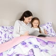 thumbnail image 4 of Erosebridal Rustic Plant Lavender Twin Comforter Sets,Wild Animal Butterfly Bedding Set For Men Women, Reversible 2 Pieces, 4 of 7