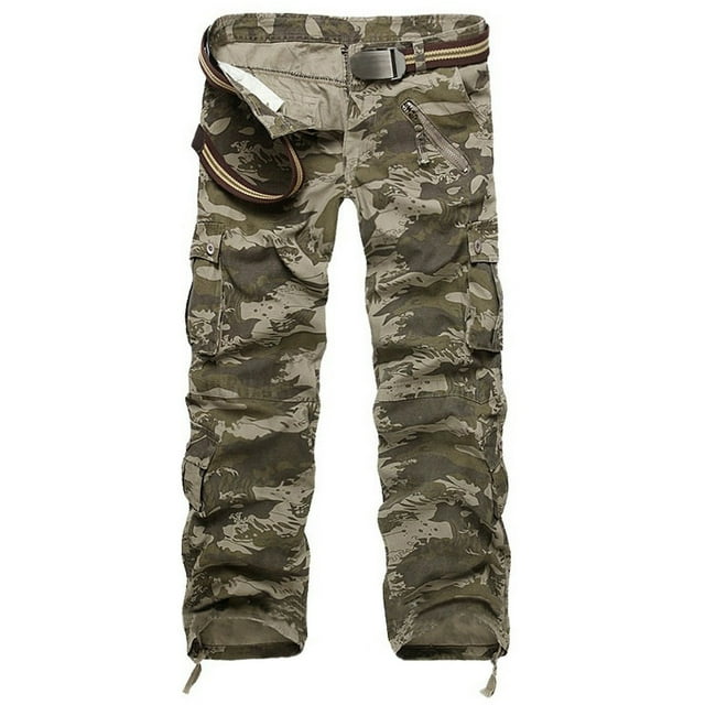 DPTALR Men's Solid Multi-Pocket Washed Overalls Outdoor Casual Pants Trousers