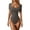 Dark Gray, variant on Women's Solid Color Square Neck Short Sleeve Bodysuit, Tummy Control Shapewear Bodysuit, Ribbed Form-Fitting Yoga & Casual Wear