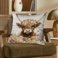 thumbnail image 6 of Uutvery Highland Cow Print Pillow Cover, 18x18 Inch Soft Plush Cozy Cushion with Cattle Design, Charming Farmhouse Decor for Bedroom and Sofa, Comfortable and Inviting Accent, 6 of 7