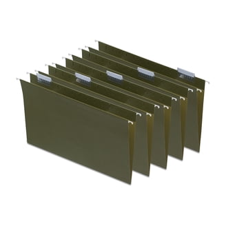 Staples Hanging File Folders, Letter Size, Standard Green, 5-Tab