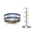 thumbnail image 2 of Titanium with Blue Double Groove 8.5mm Polished Band, 2 of 7